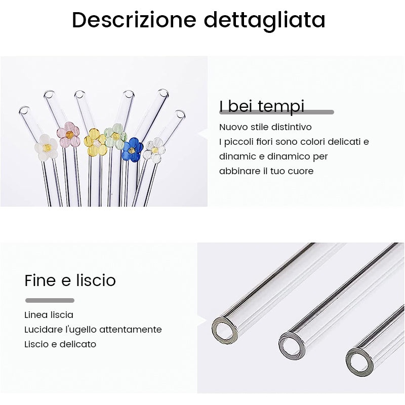 🌈Cannucce di vetro colorato