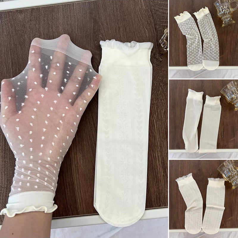 🌸Calzini estivi traspiranti in pizzo di seta ghiaccio