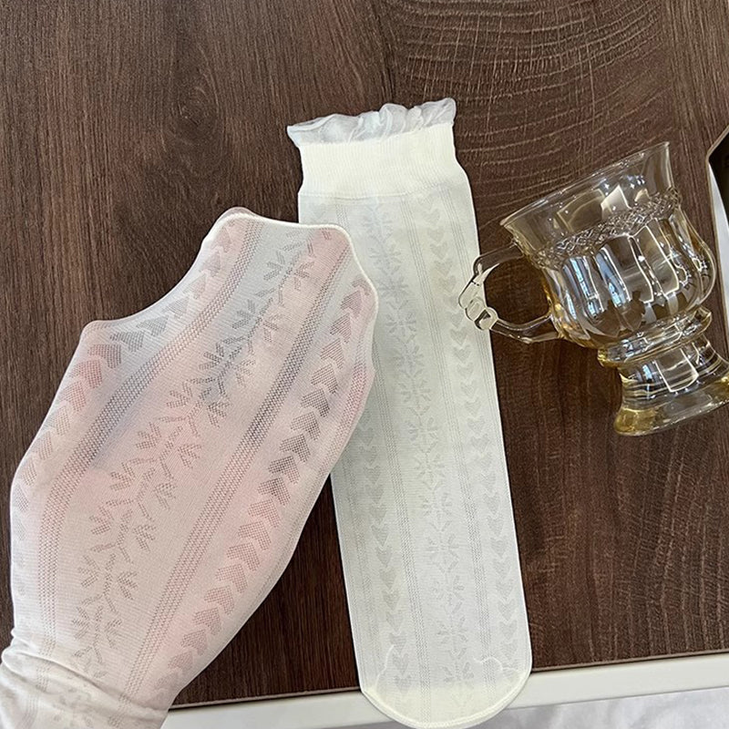 🌸Calzini estivi traspiranti in pizzo di seta ghiaccio