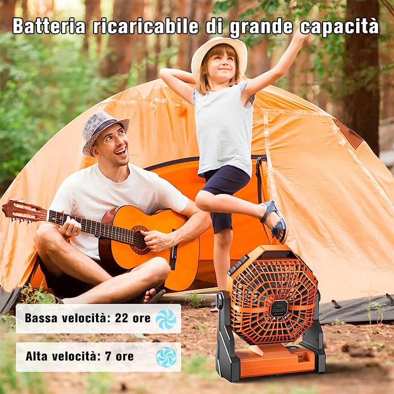 Ventilatore LED da campeggio con luce