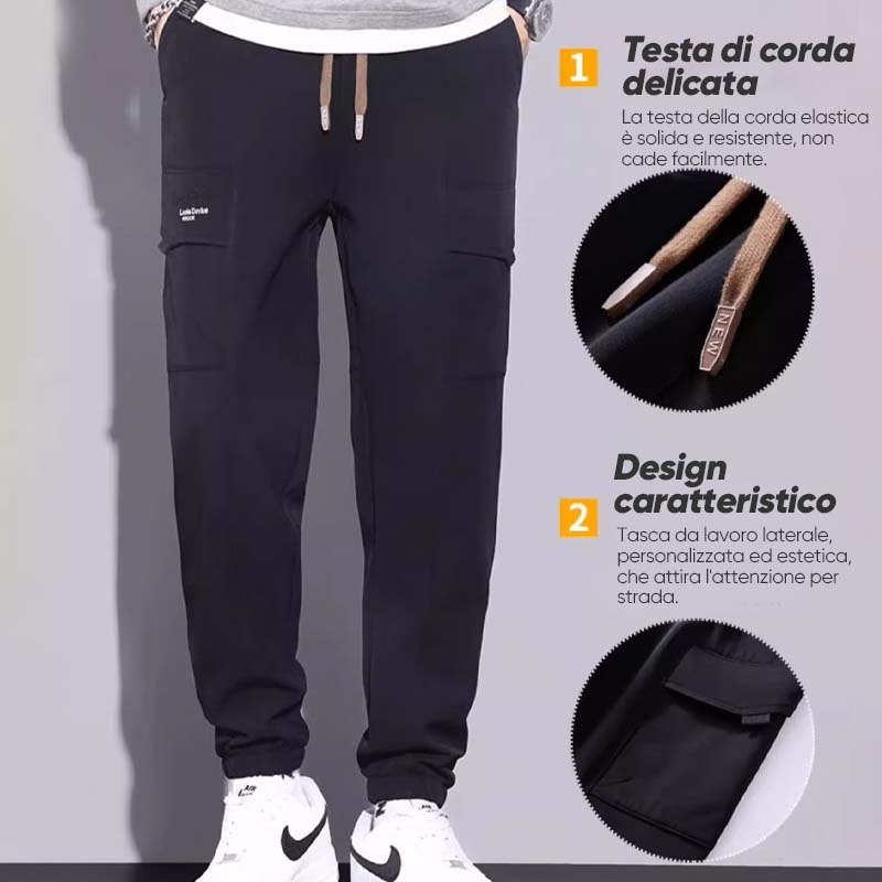 Pantaloni cargo casual con tasche multiple