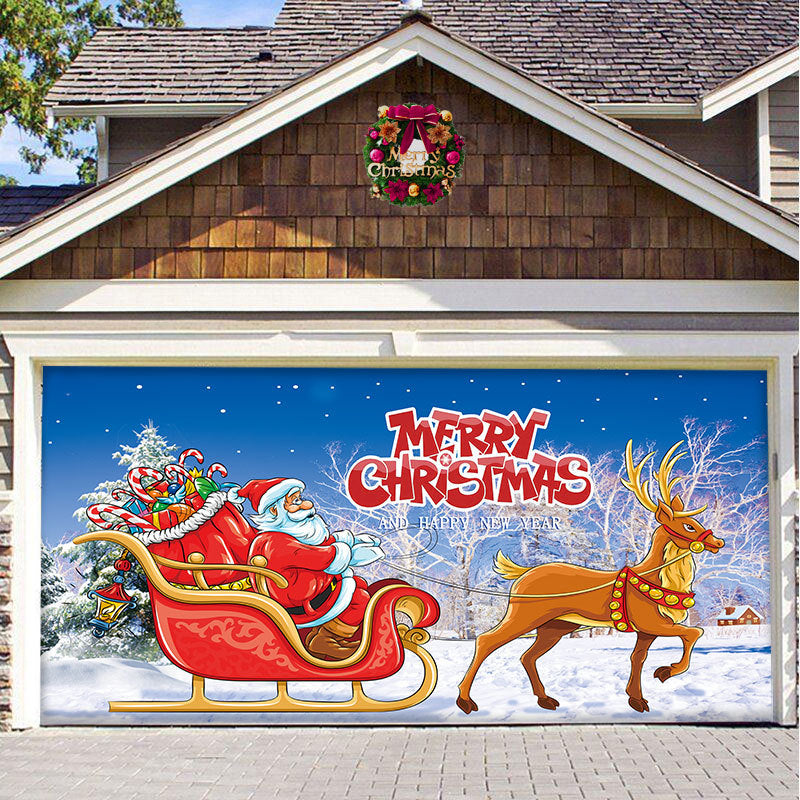 Ornamento della porta del garage con neve