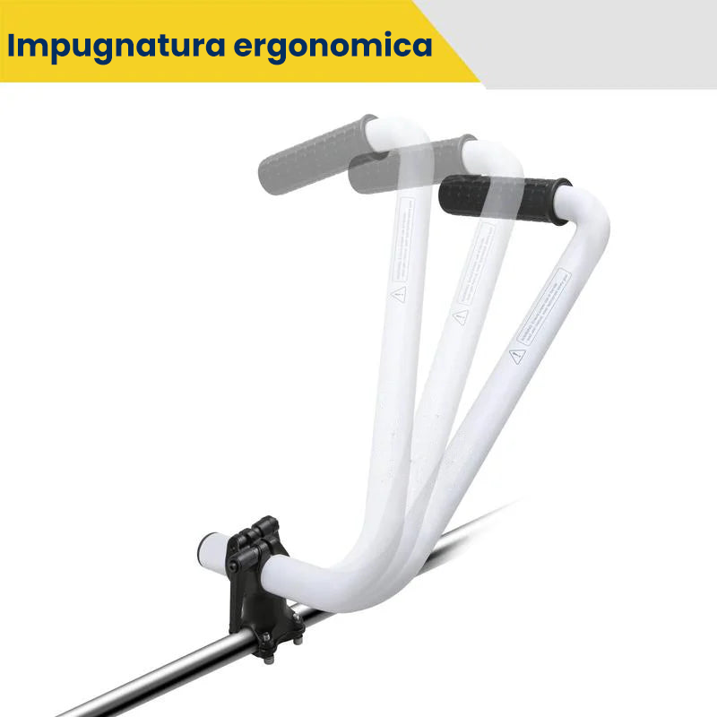 Impugnatura ergonomica per il tagliaerba con maniglia di prolunga