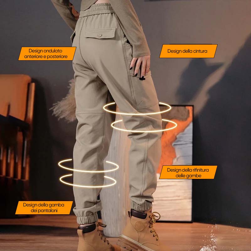 Pantaloni cargo casual con tasche multiple