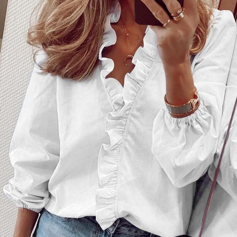 🎉Speciali estive🎉Camicia da donna a maniche lunghe con volant
