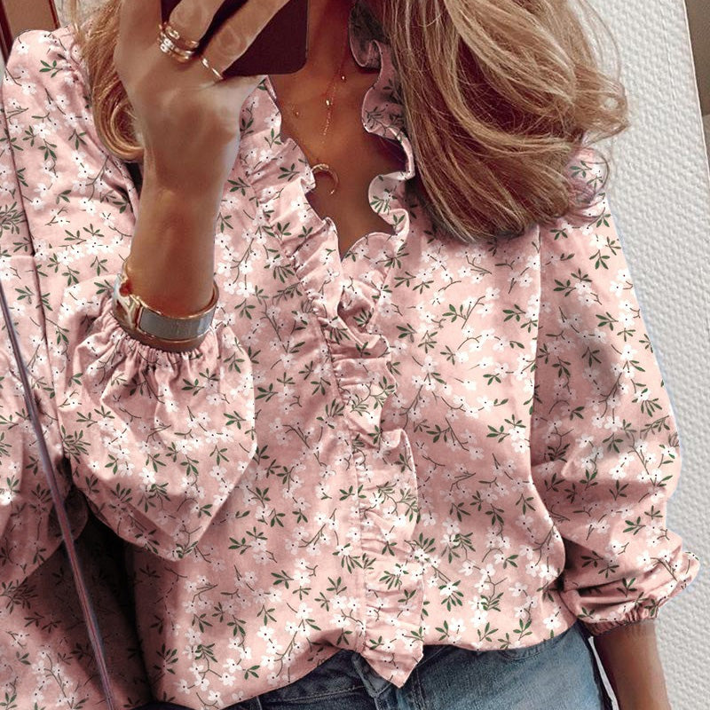 🎉Speciali estive🎉Camicia da donna a maniche lunghe con volant