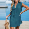 Abito camicia con protezione solare con scollo profondo a V