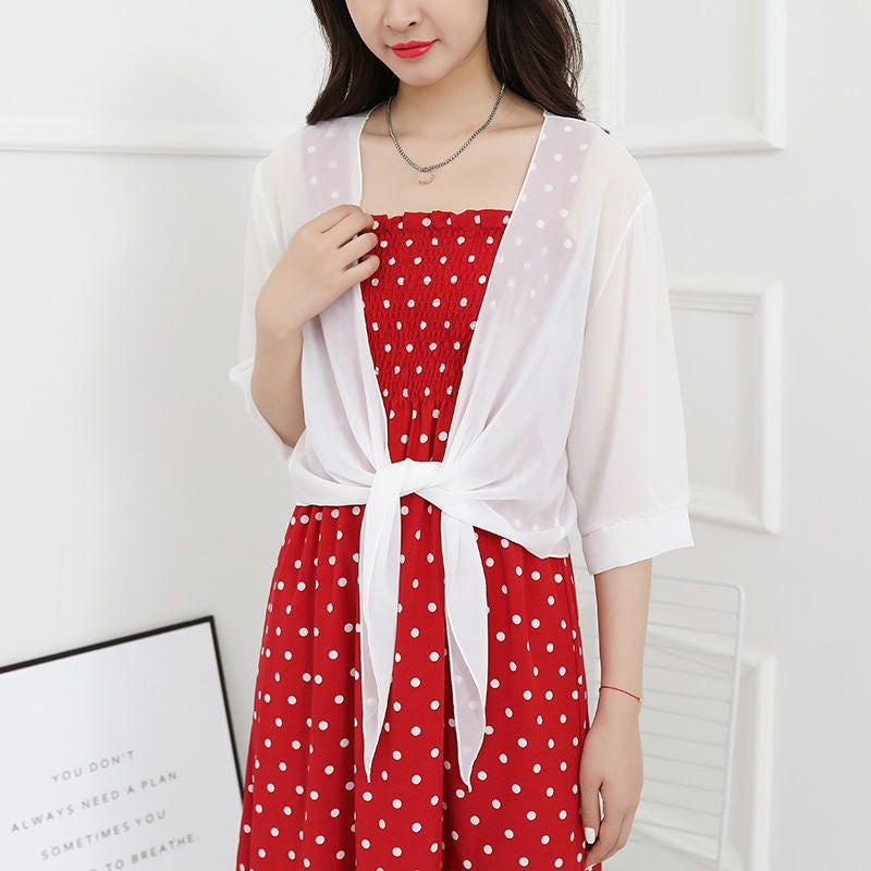 Cardigan scintillante in tessuto di seta sottile