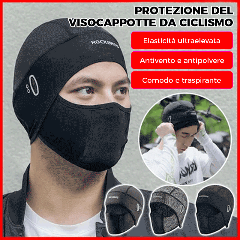 Cappuccio da ciclismo con protezione per il viso in seta ghiaccio
