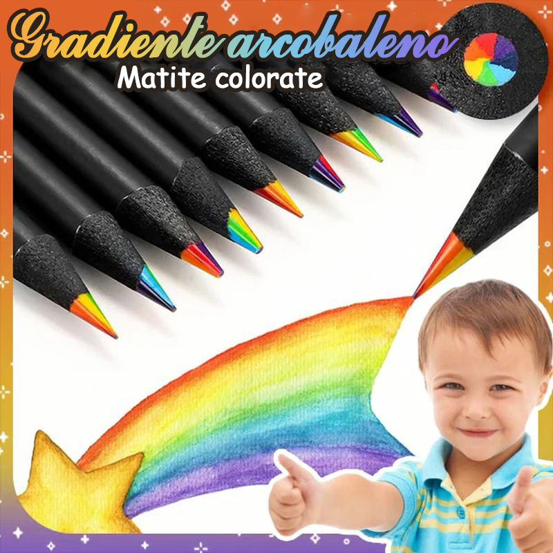 Divertenti matite colorate con gradiente arcobaleno (12 pezzi)