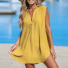 Abito camicia con protezione solare con scollo profondo a V
