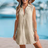 Abito camicia con protezione solare con scollo profondo a V