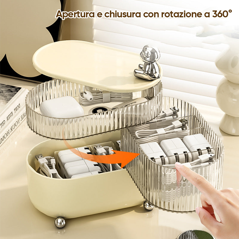 Organizer da scrivania con rotazione a 360°