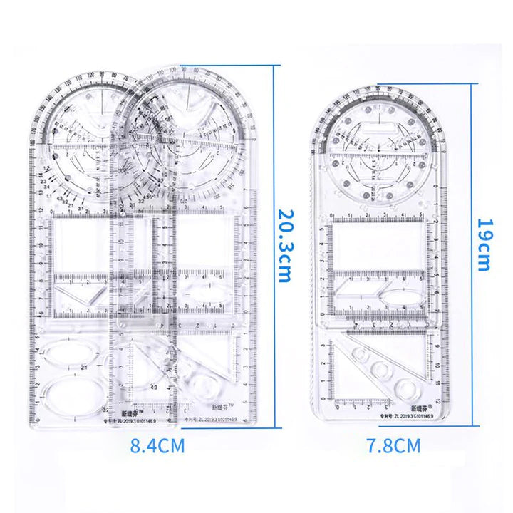 Righello geometrico multifunzionale