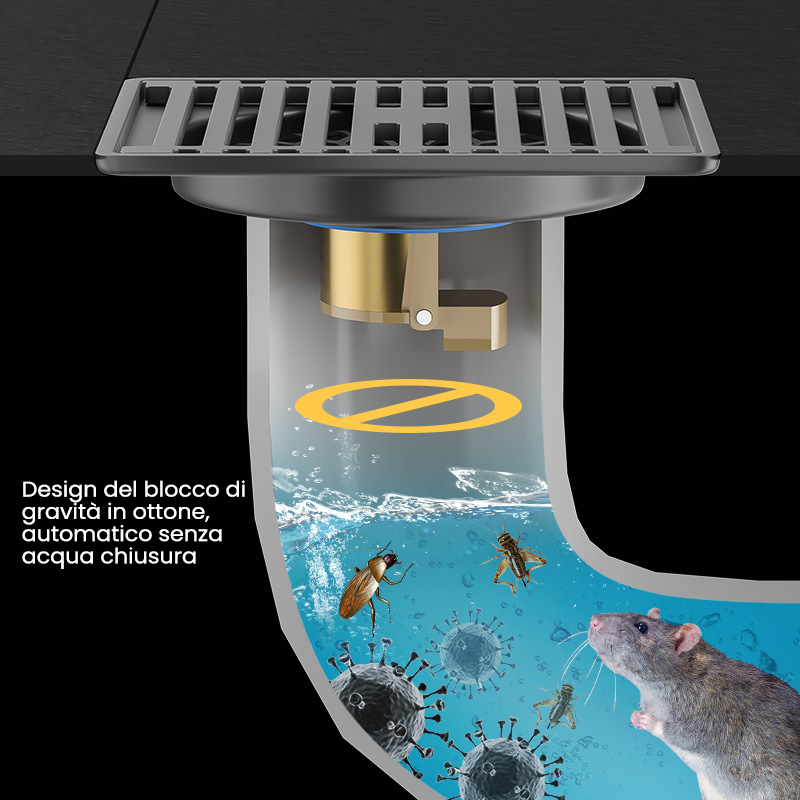 Nucleo deodorante per lo scarico a pavimento del bagno