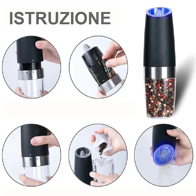 🧂Macina sale e pepe a induzione elettrica automatica a gravità