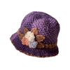 Cappello di lana lavorato a maglia con fiori da donna addensati francesi