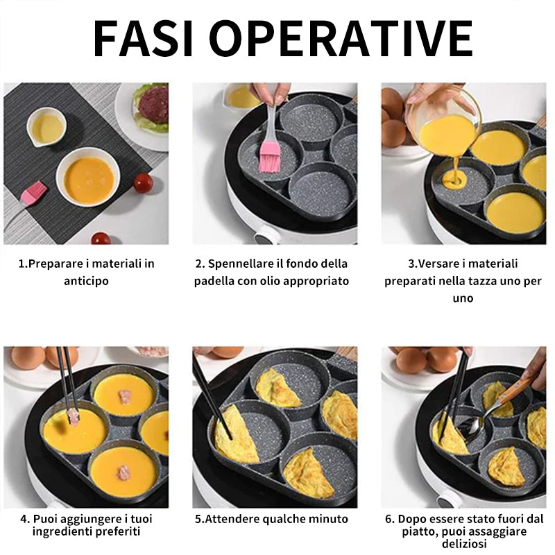 Padella per frittata a quattro fori