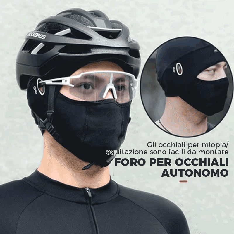 Cappuccio da ciclismo con protezione per il viso in seta ghiaccio