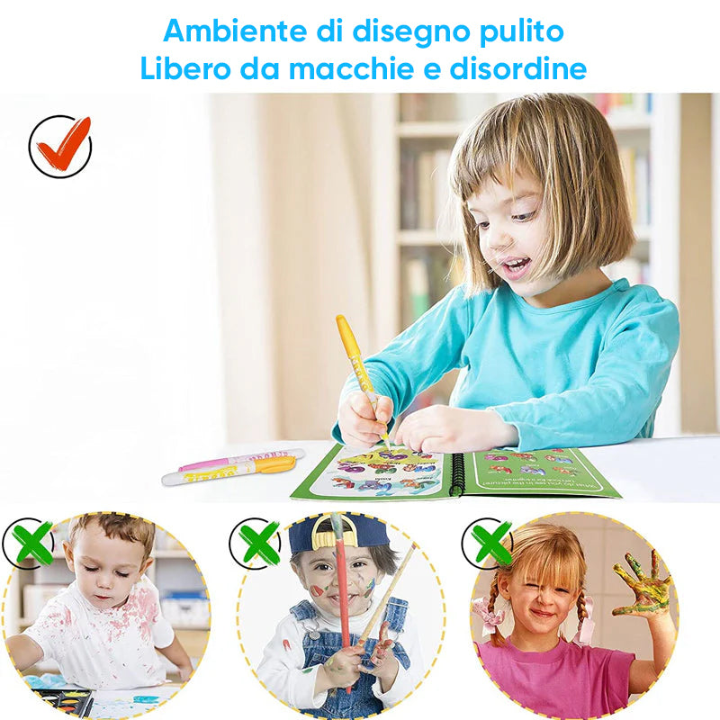 Libro da colorare sull'acqua magica