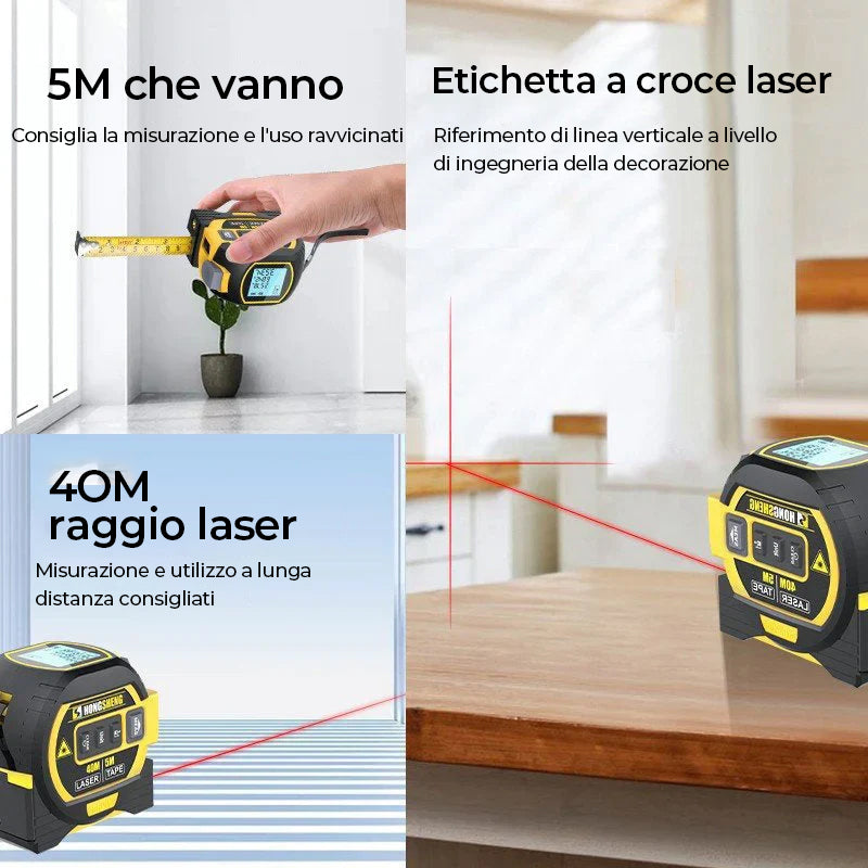 Nastro di misurazione laser a infrarossi 3 in 1