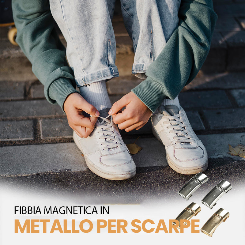Fibbia magnetica in metallo per lacci pigri