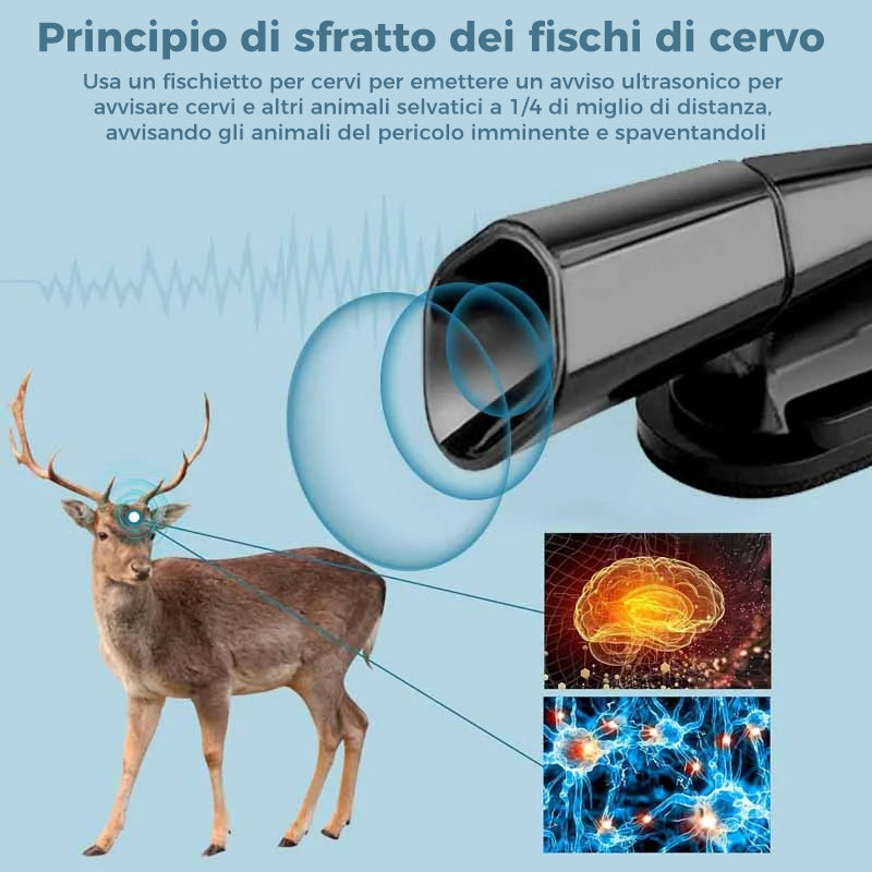 Repellente per fischietto di avvertimento ad ultrasuoni per cervi per auto