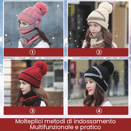 Set di sciarpe invernali da donna 3PCS