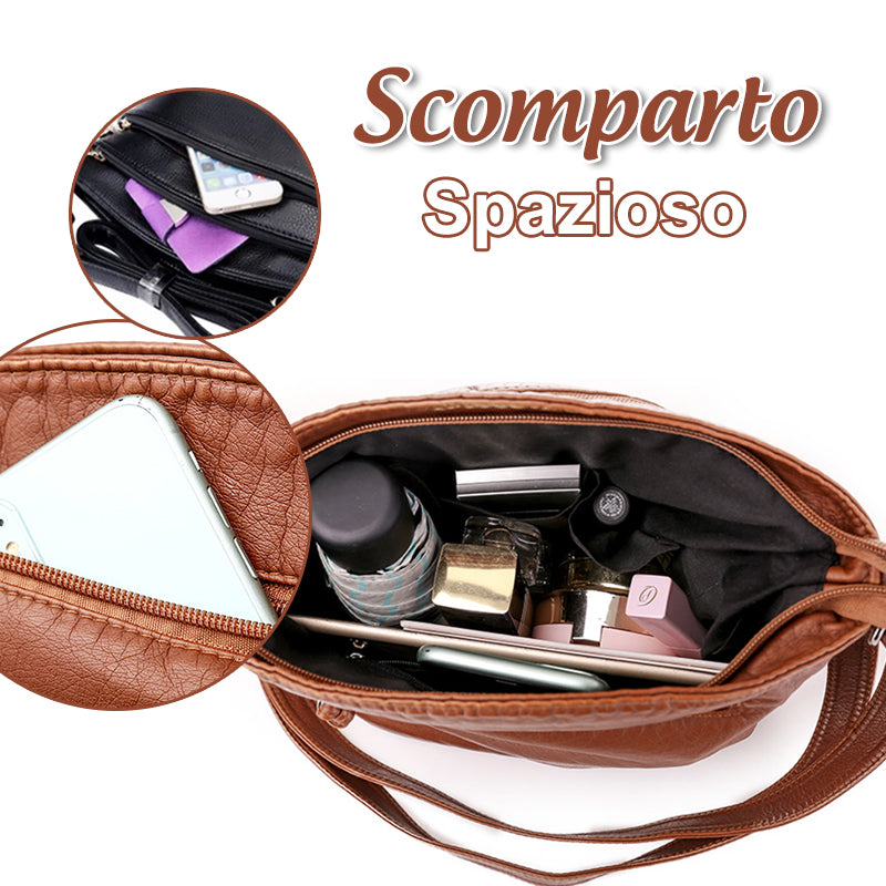 Borsa in pelle multiscomparto