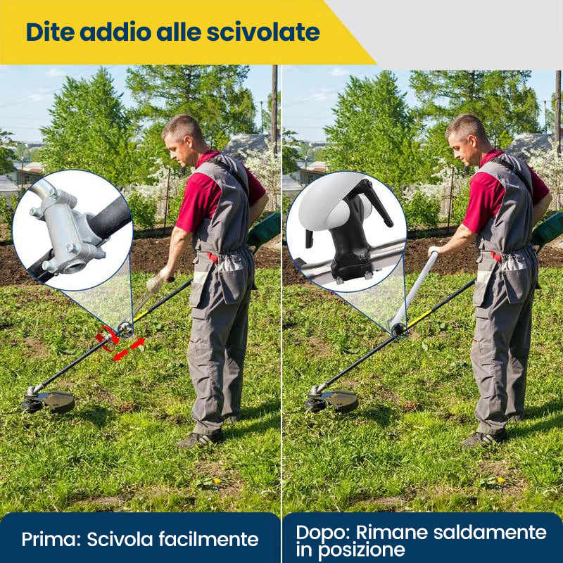 Impugnatura ergonomica per il tagliaerba con maniglia di prolunga