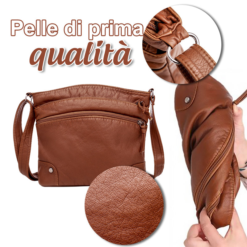 Borsa in pelle multiscomparto