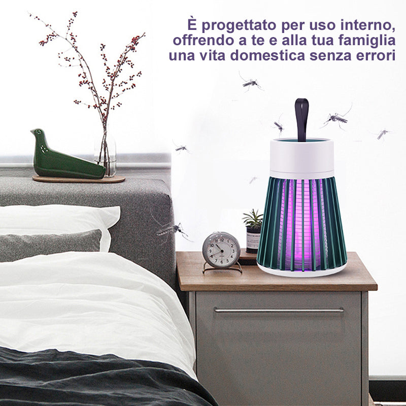 Lampada trappola per zanzare e mosche ricaricabile tramite USB