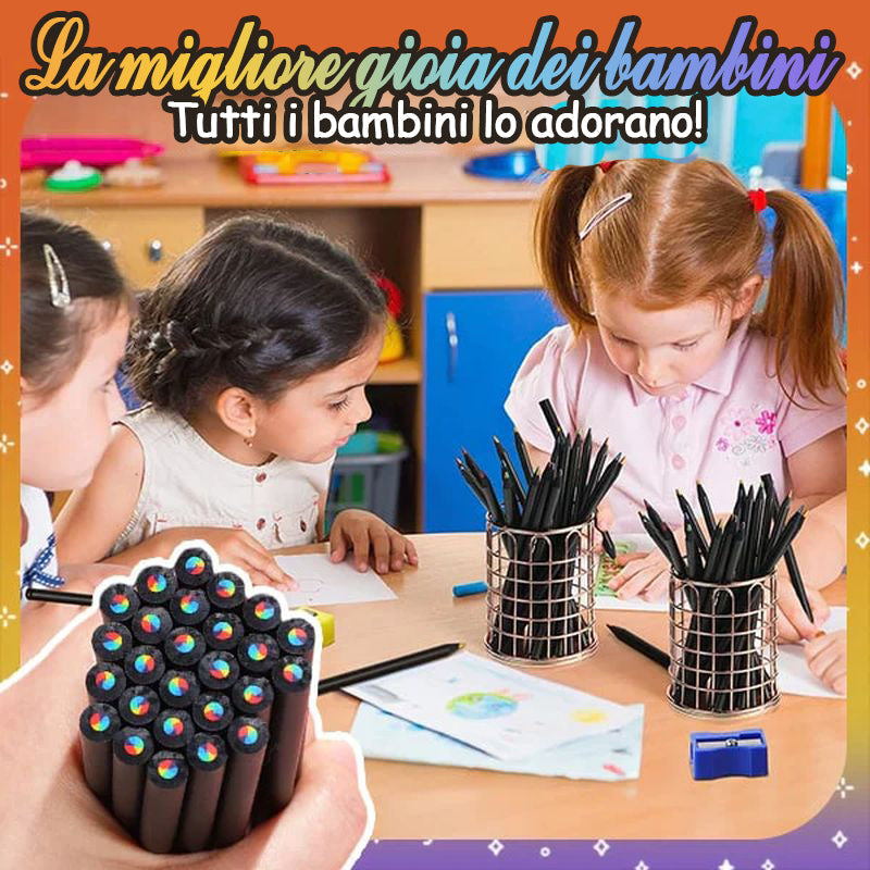 Divertenti matite colorate con gradiente arcobaleno (12 pezzi)
