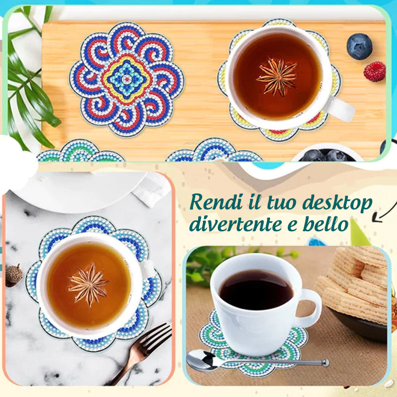 🌸Sottobicchieri con diamanti Sottobicchieri con pittura con diamanti (Mandala)