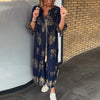 Abito allentato vintage con scollo a V