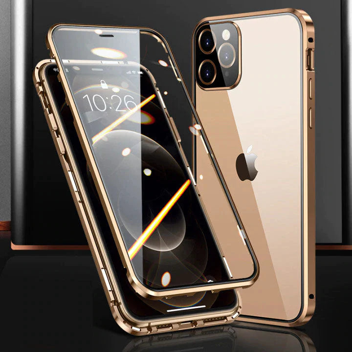 Custodia magnetica per iPhone Vetro temperato a doppio lato
