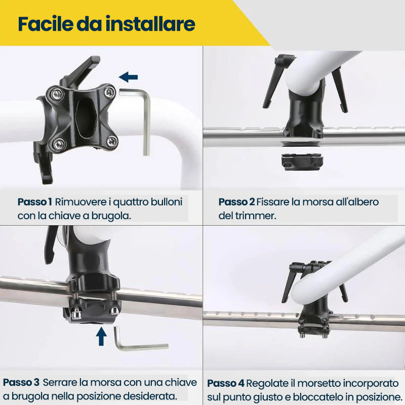 Impugnatura ergonomica per il tagliaerba con maniglia di prolunga