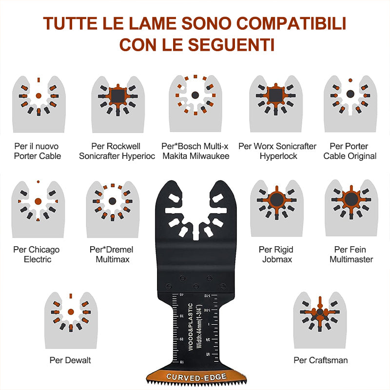 Lame per utensili oscillanti con bordo curvo (20 PCS)