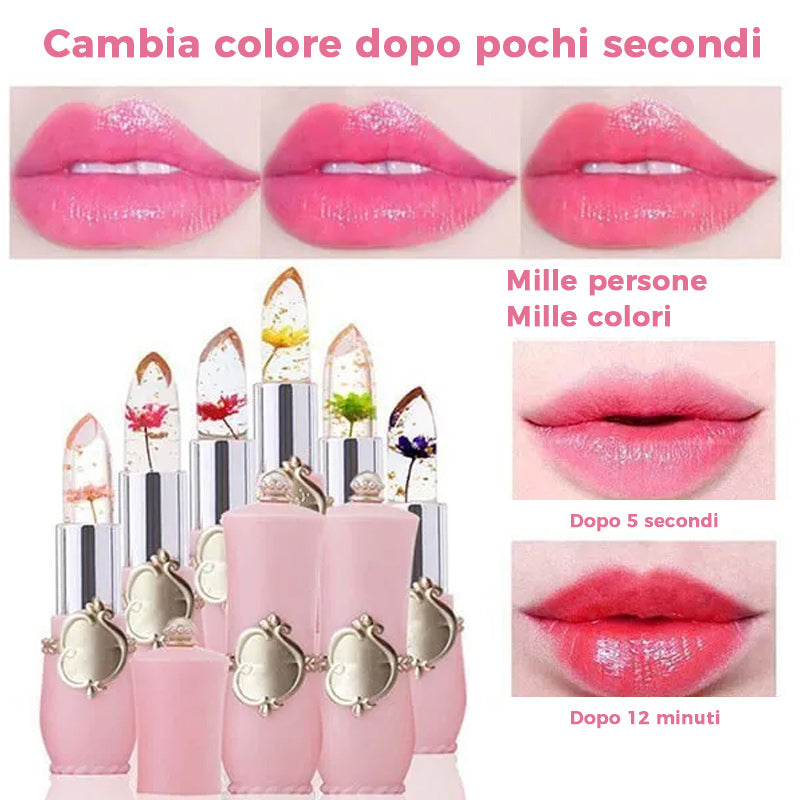 ✨Rossetto che cambia colore del fiore della gelatina di cristallo