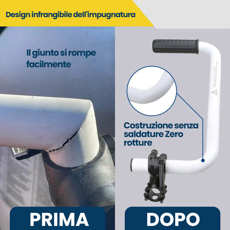 Impugnatura ergonomica per il tagliaerba con maniglia di prolunga