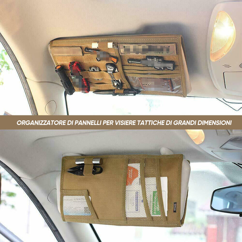 Organizzatore tattico per alette parasole da auto