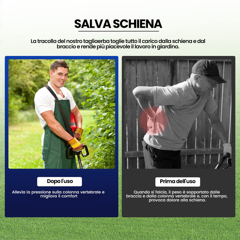 Impugnatura ergonomica per il tagliaerba con maniglia di prolunga