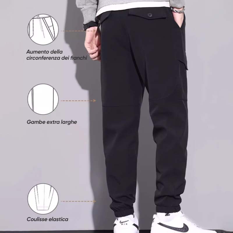 Pantaloni cargo casual con tasche multiple