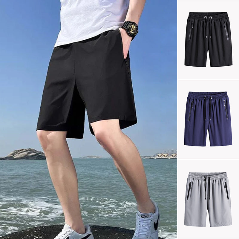 🔥Speciale Estate🔥 Pantaloncini elasticizzati in seta ghiaccio taglie forti da uomo