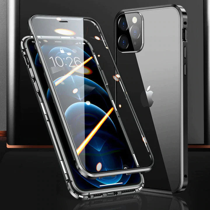 Custodia magnetica per iPhone Vetro temperato a doppio lato