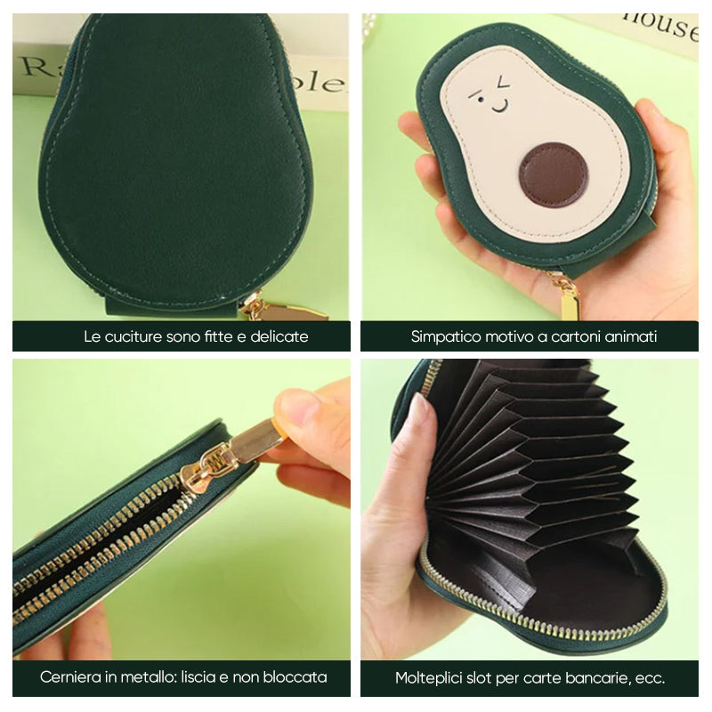 Portacarte multiuso a forma di avocado
