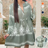 Abito babydoll abbottonato con scollo a V