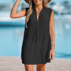 Abito camicia con protezione solare con scollo profondo a V
