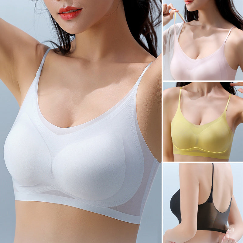 🔥49% di sconto - Reggiseno estivo senza cuciture, ultra-sottile e di taglia superiore, in seta ghiacciata, comfort