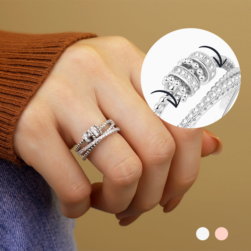 Elegante anello regolabile a doppio strato